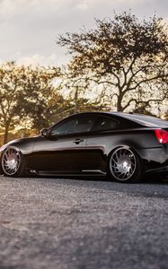 Preview wallpaper infiniti, g35, g37, black, nature, side view