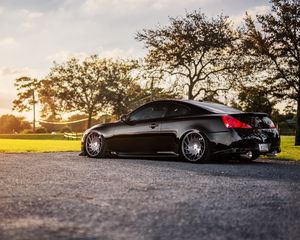 Preview wallpaper infiniti, g35, g37, black, nature, side view