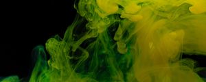 Preview wallpaper ink, clot, macro, yellow, green