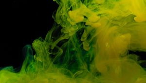 Preview wallpaper ink, clot, macro, yellow, green