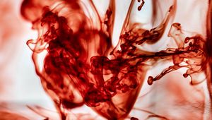 Preview wallpaper ink, clots, water, red, abstraction