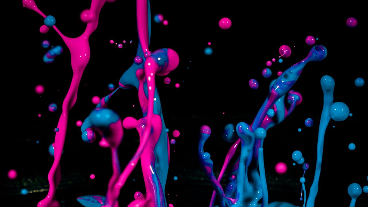 Wallpaper ink, paint, splashes, drops, macro