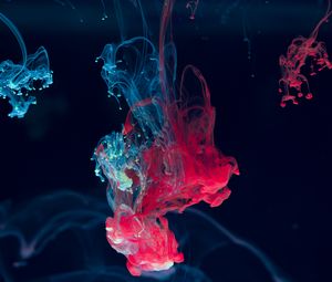 Preview wallpaper ink, water, blending, paint, drops, red, blue