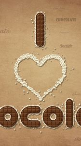 Preview wallpaper inscription, addiction, chocolate, sweets