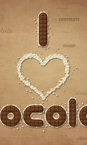 Preview wallpaper inscription, addiction, chocolate, sweets