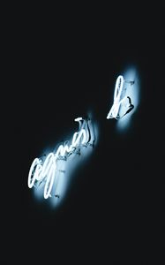 Preview wallpaper inscription, backlight, neon, black