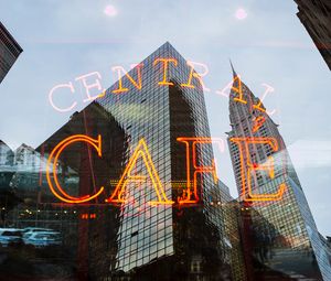 Preview wallpaper inscription, cafe, light, backlight