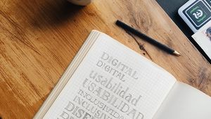 Preview wallpaper inscription, coffee, notebook