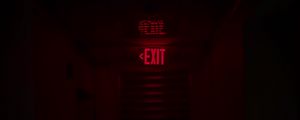 Preview wallpaper inscription, exit, neon, red