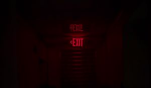 Preview wallpaper inscription, exit, neon, red