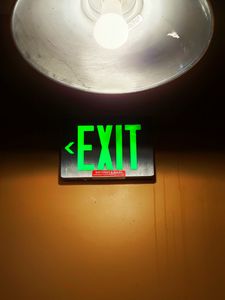 Preview wallpaper inscription, lamp, exit