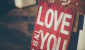 Preview wallpaper inscription, love, board, art