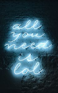 Preview wallpaper inscription, neon, backlight, wall, words