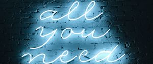 Preview wallpaper inscription, neon, backlight, wall, words