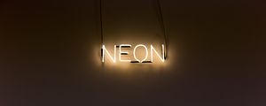 Preview wallpaper inscription, neon, backlight, wall