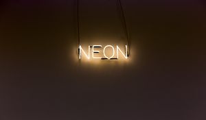 Preview wallpaper inscription, neon, backlight, wall