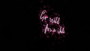 Preview wallpaper inscription, neon, backlight, flowers, black background