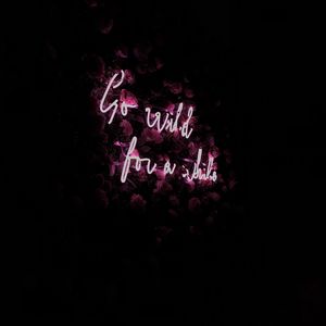 Preview wallpaper inscription, neon, backlight, flowers, black background