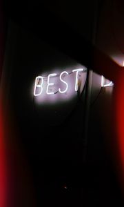 Preview wallpaper inscription, neon, backlight, wall, best