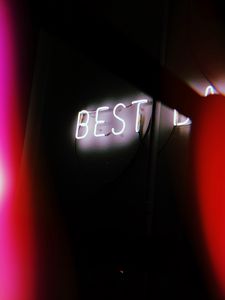 Preview wallpaper inscription, neon, backlight, wall, best