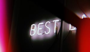 Preview wallpaper inscription, neon, backlight, wall, best