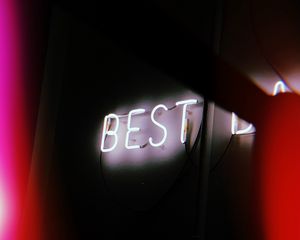 Preview wallpaper inscription, neon, backlight, wall, best