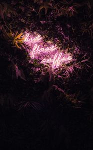 Preview wallpaper inscription, neon, coffee, backlight