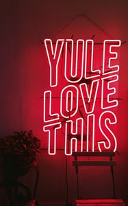 Preview wallpaper inscription, neon, lights, red, white, light