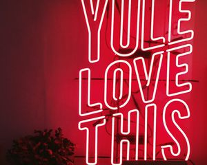 Preview wallpaper inscription, neon, lights, red, white, light