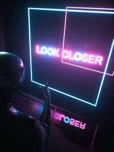 Preview wallpaper inscription, neon, motivation, action