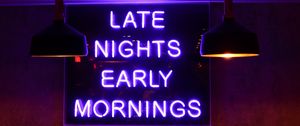 Preview wallpaper inscription, neon, night, morning