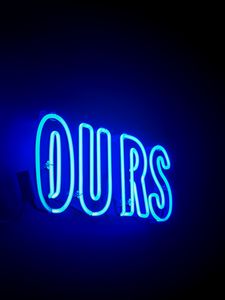 Preview wallpaper inscription, neon, sign, blue, light, electricity