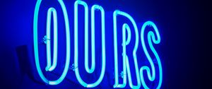 Preview wallpaper inscription, neon, sign, blue, light, electricity