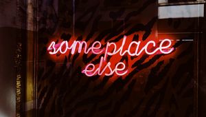 Preview wallpaper inscription, neon, text, backlight, red, frame