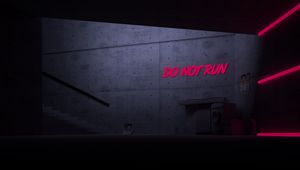 Preview wallpaper inscription, neon, text, pink, dark