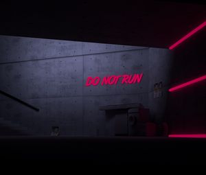 Preview wallpaper inscription, neon, text, pink, dark