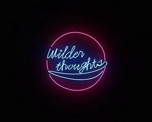 Preview wallpaper inscription, neon, thought, light