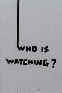 Preview wallpaper inscription, question, watching, wall, text