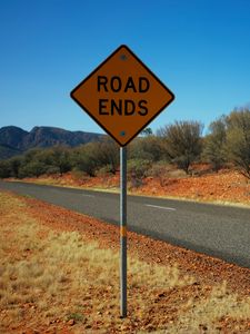 Preview wallpaper inscription, road ends, sign, road