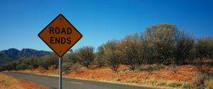 Preview wallpaper inscription, road ends, sign, road