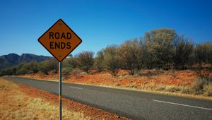 Preview wallpaper inscription, road ends, sign, road