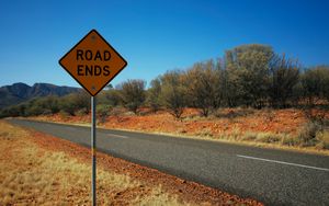 Preview wallpaper inscription, road ends, sign, road