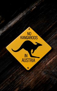 Preview wallpaper inscription, sign, kangaroo, wooden