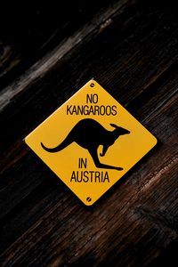 Preview wallpaper inscription, sign, kangaroo, wooden