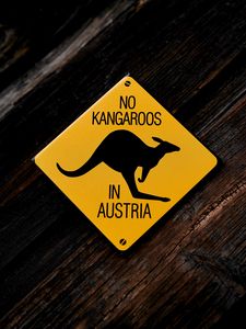 Preview wallpaper inscription, sign, kangaroo, wooden