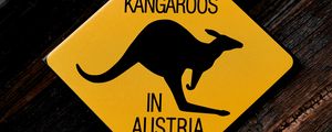 Preview wallpaper inscription, sign, kangaroo, wooden