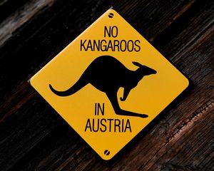 Preview wallpaper inscription, sign, kangaroo, wooden