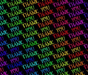 Preview wallpaper inscription, thanks, text, colorful
