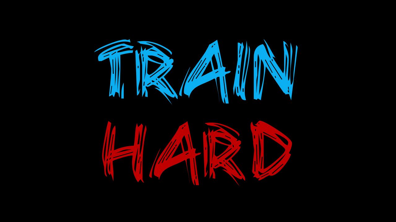 Wallpaper inscription, training, sport, motivation, train hard