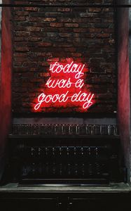 Preview wallpaper inscription, wall, lighting